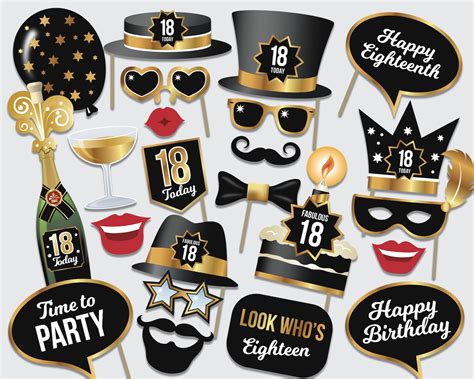 18th Birthday Photo Booth Props 18 Today Party Props Etsy