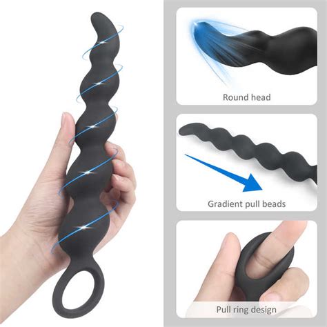 Wholesale Silicone Anal Beads Butt Plug With Gradual Balls G Spot Stimulator Anal Training Sex