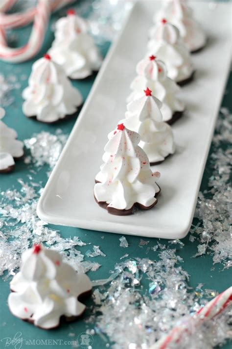 Chocolate Peppermint Meringue Christmas Trees Baking A Moment