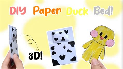 How to make a DIY 3D Paper duck bed! 🛏️🐤 | Paper duck DIY - YouTube