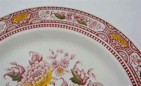 Ridgway Canterbury Red English Ironstone Transferware Salad Plate Po