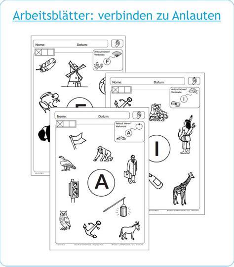 Arbeitsbl Tter Verbinden Zu Anlauten Unterrichtsmaterial