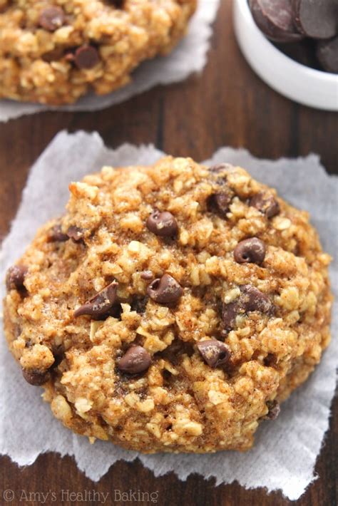 Chocolate Chip Almond Butter Oatmeal Cookies Amys Healthy Baking