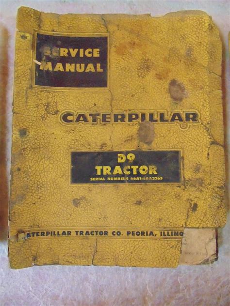 Caterpillar D9 Tractor Service Manual 66a1 66a3265 Used Equipment Manuals