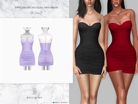 The Sims Resource Sweetheart Neckline Mini Dress