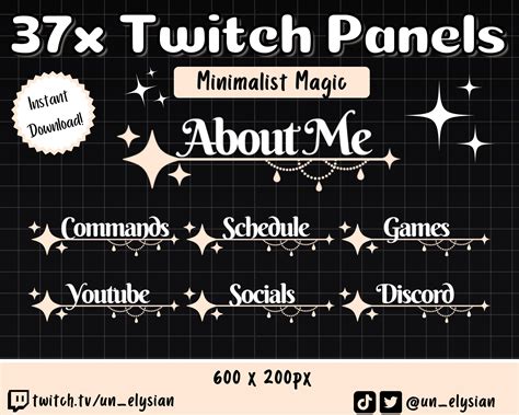 Magical Minimalist Panels for Twitch Streamers Simple - Etsy