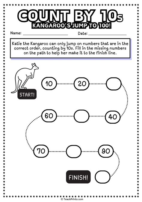 Free Count By 10s Worksheets Teach Prints