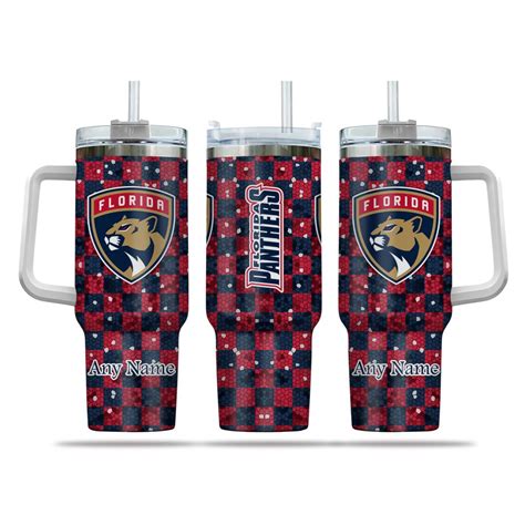 NHL Florida Panthers Stained Glass Effect Custom Stanley Quencher 40oz