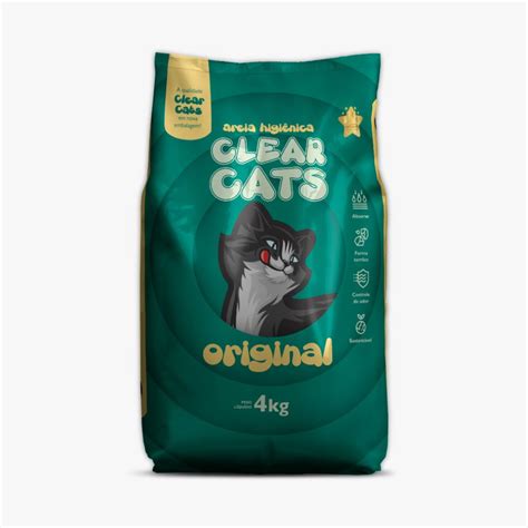 Areia Higiênica Sanitária Grossa Original para Gatos Clear Cats 4kg