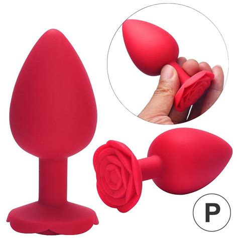 Plug Anal Vermelho Em Silicone Flex Vel Formato De Rosa Sexshop