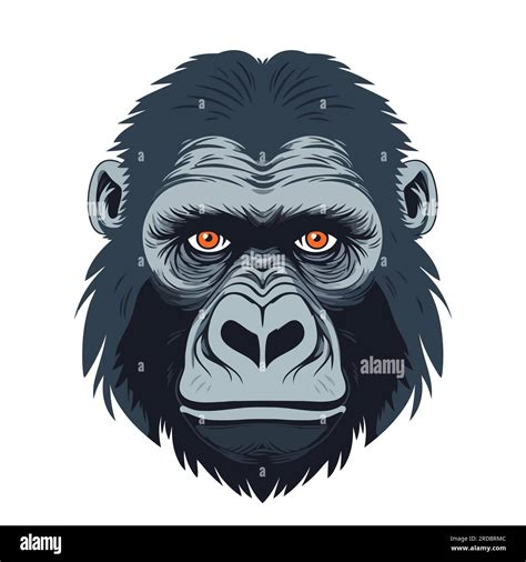 Gorilla head logo design. Abstract drawing gorilla face. Cute gorilla ...