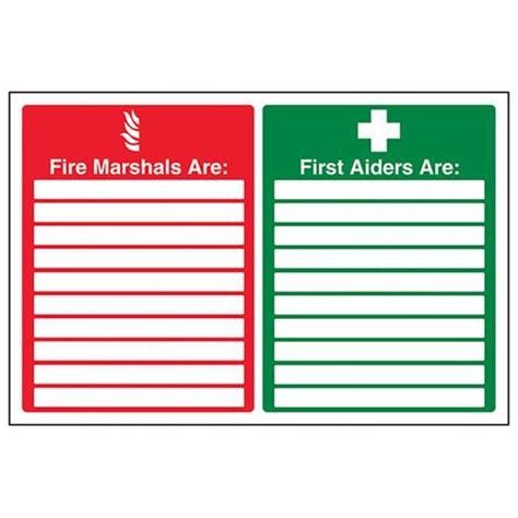 Buy Vsafety Fire Marshalsfirst Aiders Sign Landscape 300mm X 200mm