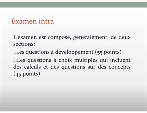 Revision intra Résumé Stratégie de gestion Examen intra Lexamen