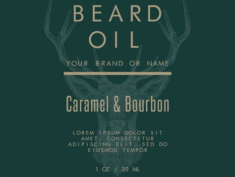 Printable Beard Oil Labels Template Custom Beard Oil Label | Etsy