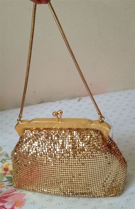 Vintage 60s Oroton Gold Mesh Evening Bag By Rockarounddafrock