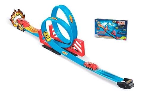 Pista Carrinho Infantil Tipo Hotwheels Duplo Looping Braskit Frete Gr Tis