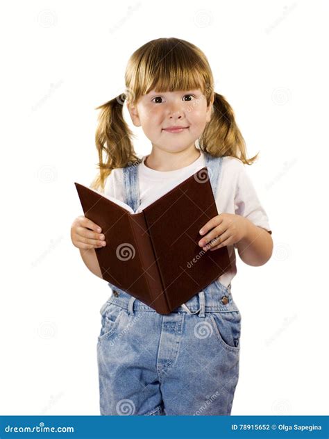 Livro De Leitura Da Menina Isolado Foto De Stock Imagem De