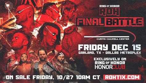 Ring of Honor Final Battle 2023 scheduled for 12/15 in Garland, Texas