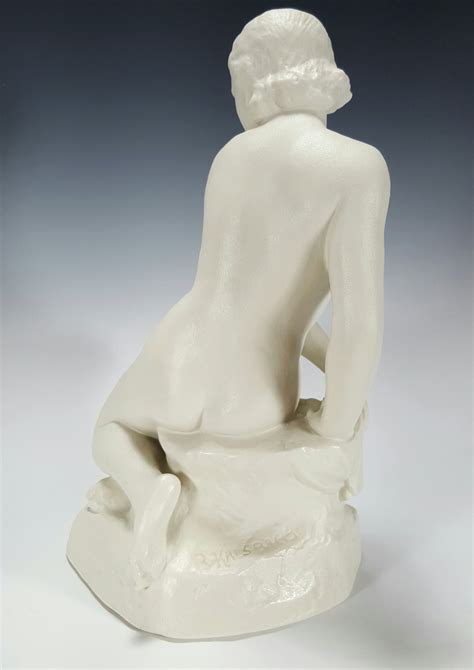 Rosenthal Germany The Bather Whiteware Porcelain Figurine Large German Nude Woman