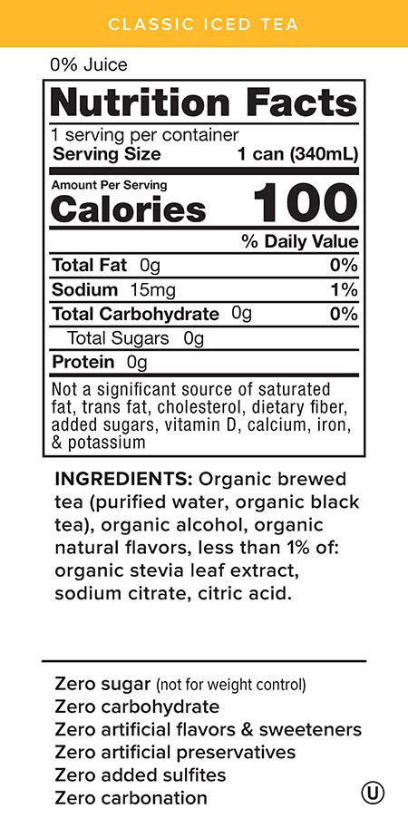 Nutritional Information Of Iced Tea Besto Blog