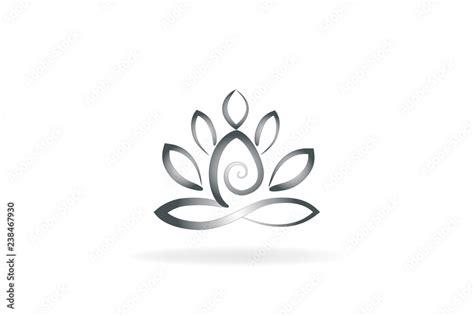 Logo Yoga Lotus Flower Vector Image Stock Vector Adobe Stock