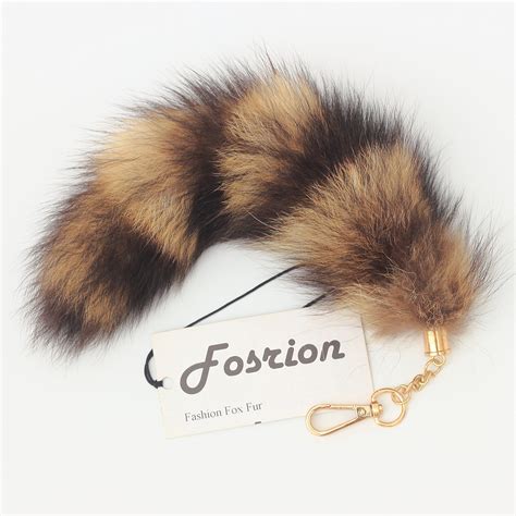 Snapklik Fosrion Real Fox Tail Fur Keychain Clasp Fashion Charm