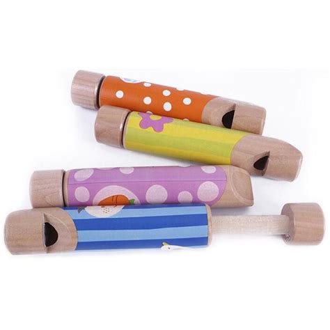 Push Pull Whistle Flute Wooden Educational Musical Vicedeal