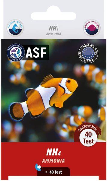 Asf Seatest Nh3 Ammonia Ammonium Fish Aquarium Water Test Kit 40 Count