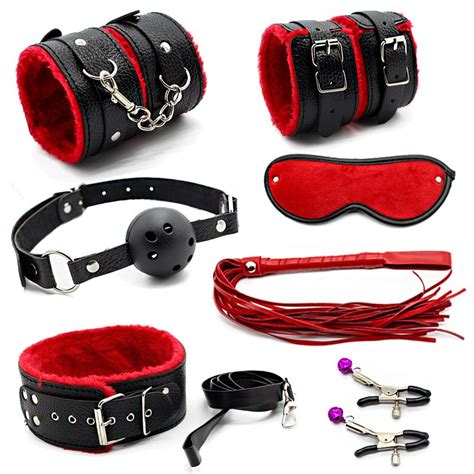 Fun Adult Game Tools Kit Leather Fetish Sex Bondage Restraint Handcuff