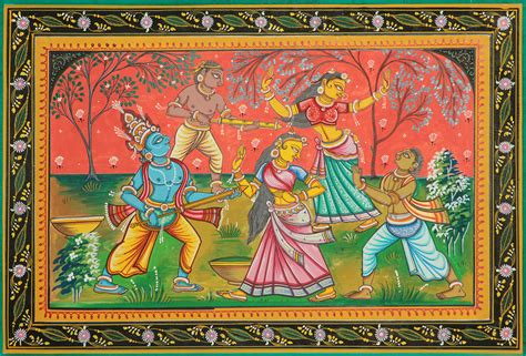 Lord Krishna Playing Holi with Gopis