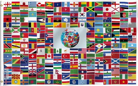 Anley Countries Deluxe Desk Flags Set X Inches Miniature