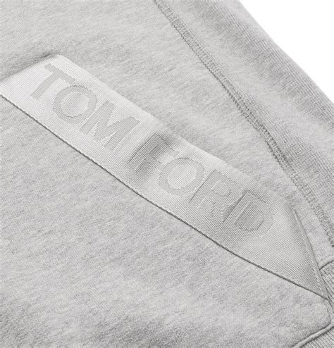 TOM FORD Oversized Logo Trimmed Garment Dyed Fleece Back Cotton