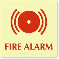 Glow Braille Fire Alarm Sign Sku Se