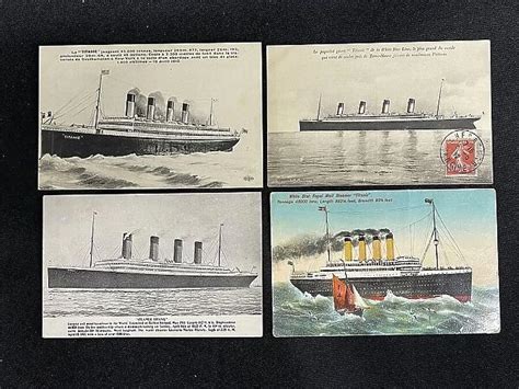 White Star Line Rms Titanic Set Of Four Postcards