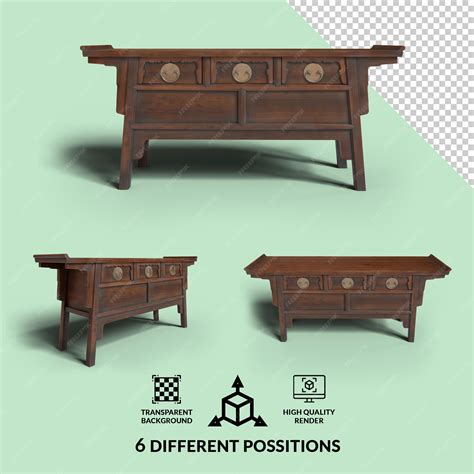 Premium PSD | Commode with transparent shadown and 6 different