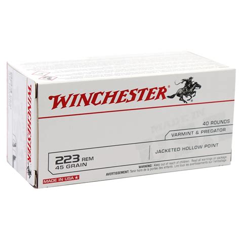 Winchester Usa 223 Remington Ammo 45 Grain Jacketed Hollow Point Value Pack