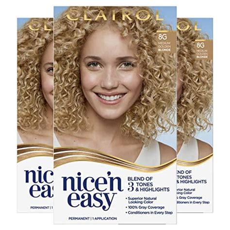 Clairol Nice N Easy Permanent Hair Dye 8G Medium Golden Blonde Hair