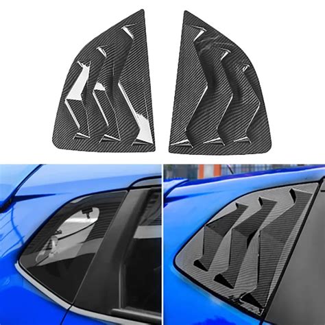 Carbon Fiber Car Side Vent Window Louver Shutter Covers Trim For Honda