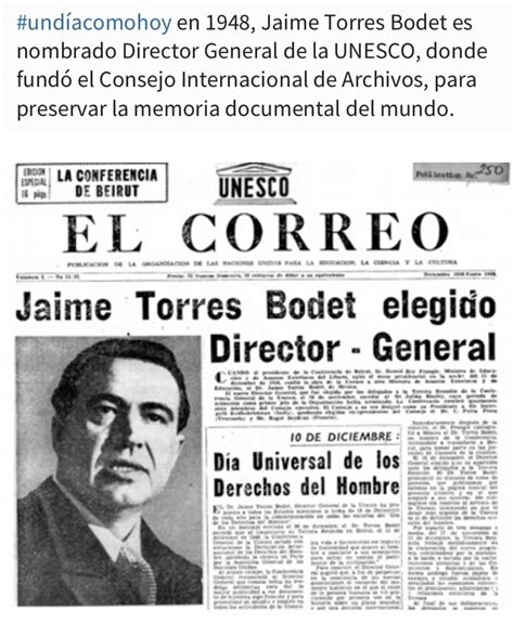 Undiacomohoy En Jaime Torres Bodet Es Nombrado Director General