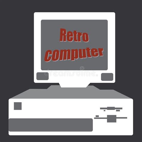 Old Fashioned Computer Screen And Keyboard Stock Vector Illustration