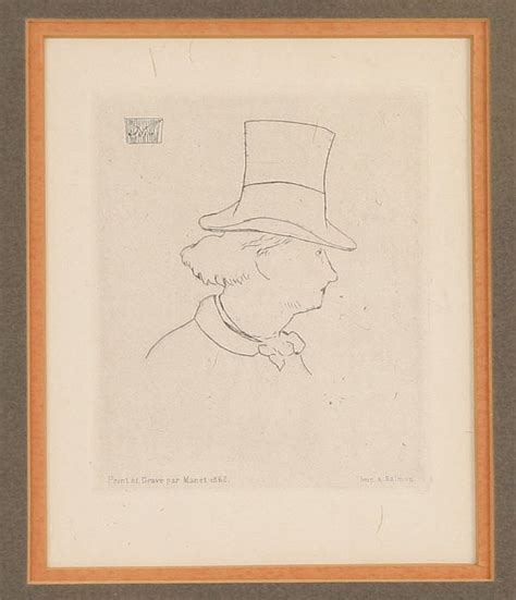 Lot Edouard Manet Baudelaire With Hat Etching Plate