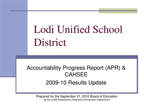 PPT - Lodi Unified School District PowerPoint Presentation, free ...