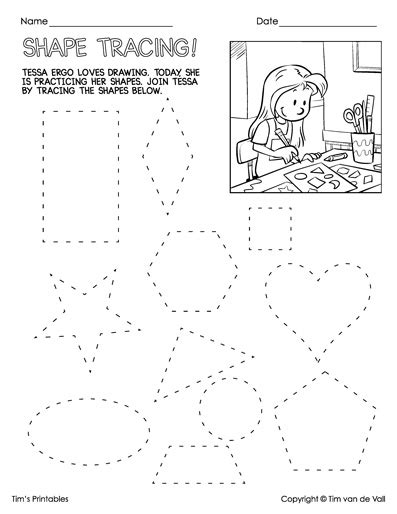 Shape Tracing Worksheets – 20 Pages of Tracing Practice - Tim's Printables