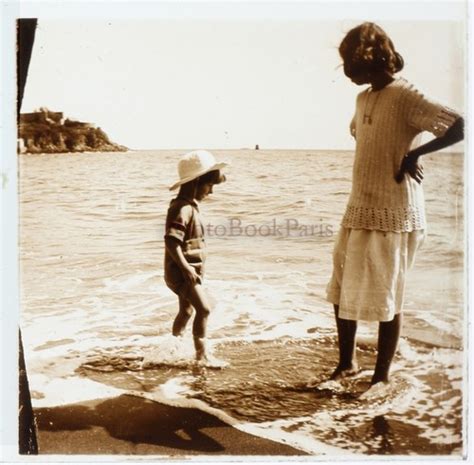 Portrieux Plage Famille Amateur France Photo Stereo Plaque De Verre EBay