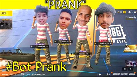 Funny Bot Prank In Pubg Mobile Lite Best Bot Prank With Big Youteber