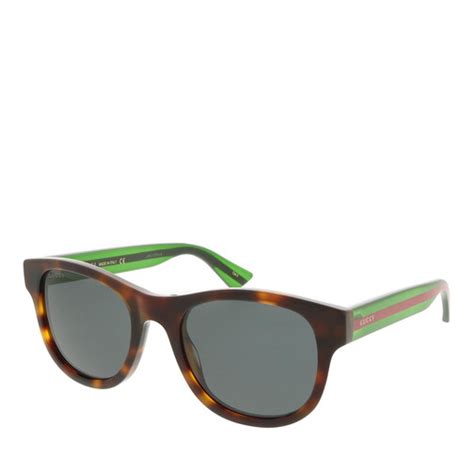 Gucci GG0003Sn 003 52 Acetate Havana Green Grey Sunglasses Fashionette