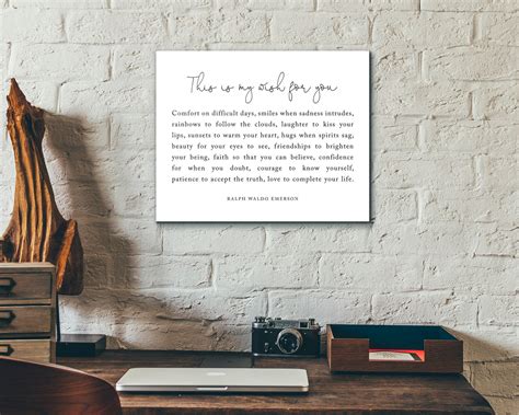 This Is My Wish For You Ralph Waldo Emerson Quote Sign Etsy