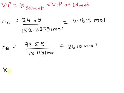 SOLVED The vapor pressure of benzene C6H6 is 100 0 mmHg at 26 ÂC