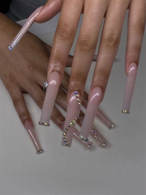 Nude Nails Tapered Square Nails Long Square Acrylic Nails Square Acrylic Nails