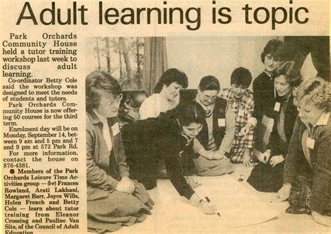 Newspaper Tutor Training At The Park Orchards Community House In 1984